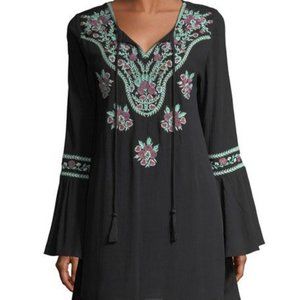 Chloe Oliver Embroidered BOHO Black Dress NWT